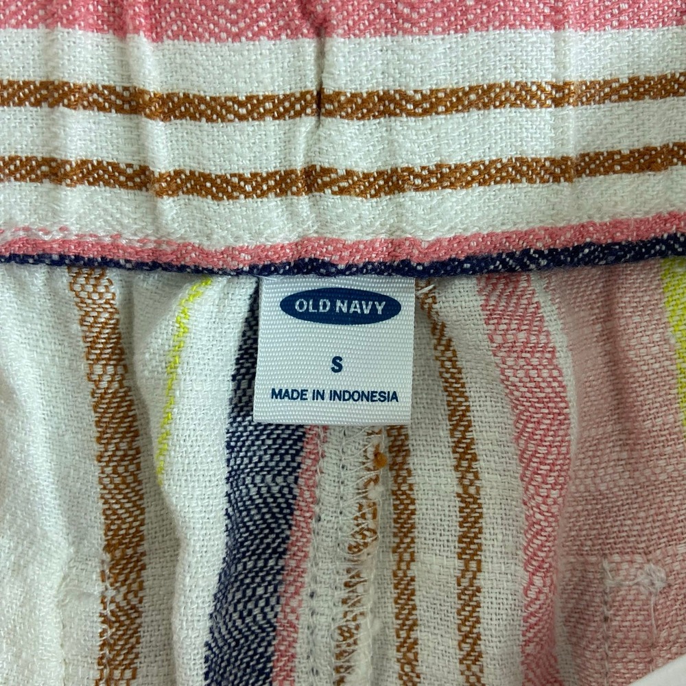 NEW Old Navy women's linen blend striped pull on drawstring pocket pants casual - Picture 6 of 8